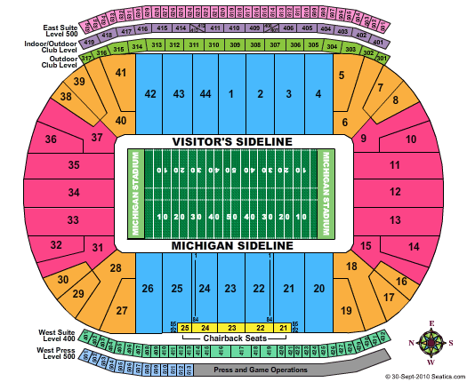 Michigan Stadium Seating Chart | Michigan Stadium | Ann ...