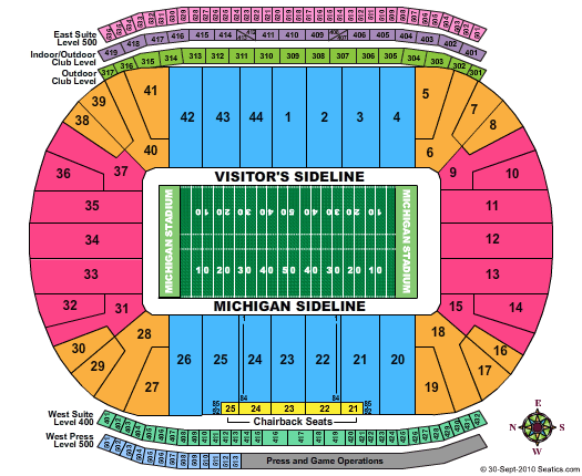 Seating Chart Michigan Football Stadium